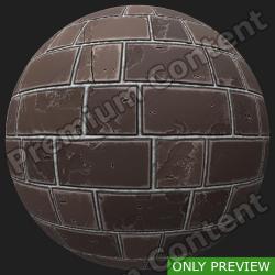 PBR Substance Material of Wall Brick Old